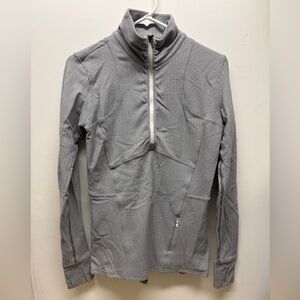 Lululemon Athletica Gray Herringbone Pullover 1/4 zip Womens 8